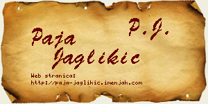 Paja Jaglikić vizit kartica
